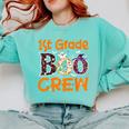 1st Grade Boo Crew First Grade Halloween Teacher Comfort Colors Sweatshirt Chalky Mint