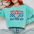 2nd Grade Batter Up Back To School Baseball Teacher Kids Comfort Colors Sweatshirt Chalky Mint 2nd Grade Batter Up Back To School Baseball Teacher Kids Comfort Colors Sweatshirt Chalky Mint