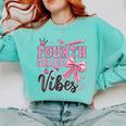 4th Fourth Grade Vibes Back To School Coquette Teacher Girl Comfort Colors Sweatshirt Chalky Mint 4th Fourth Grade Vibes Back To School Coquette Teacher Girl Comfort Colors Sweatshirt Chalky Mint