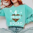 4th Grade Squad Star Team Leopard Teacher Crew Student Men Women Girls Kids Comfort Colors Sweatshirt Chalky Mint