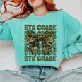 5th Grade Teacher Student Camo Bow Back To School Comfort Colors Sweatshirt Chalky Mint