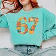 67 6 7 Fall Leaves For Teachers 67 Teacher Comfort Colors Sweatshirt Chalky Mint