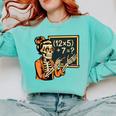 67 Teacher Halloween Skeleton Comfort Colors Sweatshirt Chalky Mint