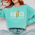 ABCD Back In Class First Day Back To School Teacher Student Comfort Colors Sweatshirt Chalky Mint ABCD Back In Class First Day Back To School Teacher Student Comfort Colors Sweatshirt Chalky Mint