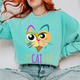 Abstract Cat Art Picatsso Shirt For Art Teachers Comfort Colors Sweatshirt Chalky Mint