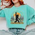 Adventure Awaits Bigfoot Teacher Kindergarten Back To School Comfort Colors Sweatshirt Chalky Mint