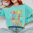 Alphabet A-Z ABC Kids Back To School Pre K Teachers Comfort Colors Sweatshirt Chalky Mint Alphabet A-Z ABC Kids Back To School Pre K Teachers Comfort Colors Sweatshirt Chalky Mint
