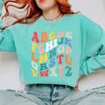 Alphabet Hi Back To School ABC Pre K Kindergarten Teacher Comfort Colors Sweatshirt Chalky Mint Alphabet Hi Back To School ABC Pre K Kindergarten Teacher Comfort Colors Sweatshirt Chalky Mint