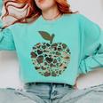 Apple Hearts Teacher Camouflage Clothing School Camo Apple For Men Women Girls Kids Comfort Colors Sweatshirt Chalky Mint Apple Hearts Teacher Camouflage Clothing School Camo Apple For Men Women Girls Kids Comfort Colors Sweatshirt Chalky Mint