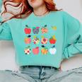 Art Apples Back To School For Teacher Student Comfort Colors Sweatshirt Chalky Mint