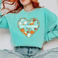 Art Teacher Heart Autumn Thanksgiving Kids Comfort Colors Sweatshirt Chalky Mint