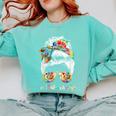 Art Teacher Life Messy Bun Back To School Art Teacher Comfort Colors Sweatshirt Chalky Mint