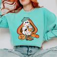 Art Teacher Painting Brushes Retro Pumpkin Ghost Artist Comfort Colors Sweatshirt Chalky Mint Art Teacher Painting Brushes Retro Pumpkin Ghost Artist Comfort Colors Sweatshirt Chalky Mint