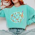 Art Teacher Pumpkin Scary Halloween Costume Men Women Comfort Colors Sweatshirt Chalky Mint