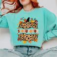 Autumn Fall SPED ED Teacher Thankful Grateful Pumpkin Retro Comfort Colors Sweatshirt Chalky Mint