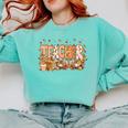 Autumn Pumpkin Thanksgiving Coffee Floral Teacher Fall Comfort Colors Sweatshirt Chalky Mint Autumn Pumpkin Thanksgiving Coffee Floral Teacher Fall Comfort Colors Sweatshirt Chalky Mint