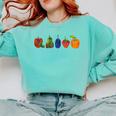 Back To School Cute Hungry Lover Fruits Teacher Comfort Colors Sweatshirt Chalky Mint Back To School Cute Hungry Lover Fruits Teacher Comfort Colors Sweatshirt Chalky Mint