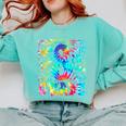 Back To School Eighth 8th Grade Tie Dye Typography Teacher Comfort Colors Sweatshirt Chalky Mint