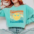 Back To School Groovy Smile Preschool Teachers Students Kids Comfort Colors Sweatshirt Chalky Mint Back To School Groovy Smile Preschool Teachers Students Kids Comfort Colors Sweatshirt Chalky Mint