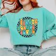 Back To School Groovy Teacher 1st First Grade Crew Squad Comfort Colors Sweatshirt Chalky Mint Back To School Groovy Teacher 1st First Grade Crew Squad Comfort Colors Sweatshirt Chalky Mint