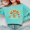Back To School Kindergarten Dream Team Teacher Love Floral Comfort Colors Sweatshirt Chalky Mint