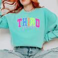 Back To School Neon Checkered Third Grade Colorful Teacher Comfort Colors Sweatshirt Chalky Mint Back To School Neon Checkered Third Grade Colorful Teacher Comfort Colors Sweatshirt Chalky Mint