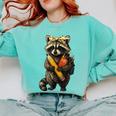 Back To School Raccoon Teachers Student Kids Comfort Colors Sweatshirt Chalky Mint