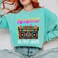 Back To School Retro Reading Is My Jam 80s Teacher Boombox Comfort Colors Sweatshirt Chalky Mint