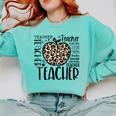 Back To School Teacher Life Apple Leopard Teacher Women Comfort Colors Sweatshirt Chalky Mint Back To School Teacher Life Apple Leopard Teacher Women Comfort Colors Sweatshirt Chalky Mint