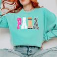 Back To School Teacher Para Preppy Checkered Para Life Comfort Colors Sweatshirt Chalky Mint