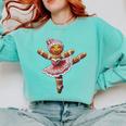 Ballet Dancer Gingerbread Christmas Dance Teacher Girl Women Comfort Colors Sweatshirt Chalky Mint