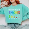 Battery Life Of A Teacher School Teacher Appreciation Comfort Colors Sweatshirt Chalky Mint Battery Life Of A Teacher School Teacher Appreciation Comfort Colors Sweatshirt Chalky Mint