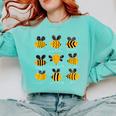Bee Kind Positive Brave Happy Confident Humble Teacher Comfort Colors Sweatshirt Chalky Mint