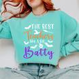 The Best Teachers Are A Bit Batty Teacher Bat Halloween Comfort Colors Sweatshirt Chalky Mint
