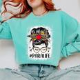 Bleached Teacher Para Life Paraprofessional Cute Messy Bun For Men Women Girls Kids Comfort Colors Sweatshirt Chalky Mint Bleached Teacher Para Life Paraprofessional Cute Messy Bun For Men Women Girls Kids Comfort Colors Sweatshirt Chalky Mint