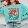 Boho Flower ESL Teacher Kindness Comes In Many Languages Comfort Colors Sweatshirt Chalky Mint Boho Flower ESL Teacher Kindness Comes In Many Languages Comfort Colors Sweatshirt Chalky Mint