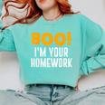 Boo I'm Your Homework Halloween Teacher Costume Comfort Colors Sweatshirt Chalky Mint Boo I'm Your Homework Halloween Teacher Costume Comfort Colors Sweatshirt Chalky Mint