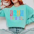 Bruh We Back Teachers Retro Back To School Boys Girls Kids Comfort Colors Sweatshirt Chalky Mint Bruh We Back Teachers Retro Back To School Boys Girls Kids Comfort Colors Sweatshirt Chalky Mint
