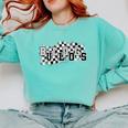Bulldogs School Spirit Bulldog Pride Checkered Teacher Comfort Colors Sweatshirt Chalky Mint Bulldogs School Spirit Bulldog Pride Checkered Teacher Comfort Colors Sweatshirt Chalky Mint