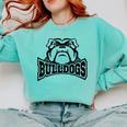 Bulldogs Teacher Student School Sports Fan Team Spirit Comfort Colors Sweatshirt Chalky Mint