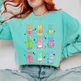 Bunny Reading Books Easter Day Librarian Teacher Book Comfort Colors Sweatshirt Chalky Mint Bunny Reading Books Easter Day Librarian Teacher Book Comfort Colors Sweatshirt Chalky Mint