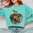 Camo Apple Camouflage Clothing School Student Camo Teacher Men Women Kids Comfort Colors Sweatshirt Chalky Mint