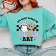You Can't Scare Me I Teach Art Retro Teacher Ghost Halloween Comfort Colors Sweatshirt Chalky Mint