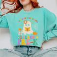 You Can't Scare Me I Teach Pre-k Teacher Halloween Ghost Men Women Kids Comfort Colors Sweatshirt Chalky Mint