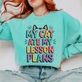 My Cat Ate My Lesson Plans Teacher Cat Humor Comfort Colors Sweatshirt Chalky Mint My Cat Ate My Lesson Plans Teacher Cat Humor Comfort Colors Sweatshirt Chalky Mint