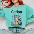 Cation Shirt Cat Science Chemistry Teacher Chemist Pun Comfort Colors Sweatshirt Chalky Mint