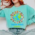Celebrate Diversity Everyday Teachers & School Student Gift Comfort Colors Sweatshirt Chalky Mint