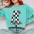Checkered Fourth Grade Back To School Teachers Students Comfort Colors Sweatshirt Chalky Mint Checkered Fourth Grade Back To School Teachers Students Comfort Colors Sweatshirt Chalky Mint