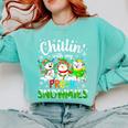 Chillin With My Pre-K Snowmies Christmas Teacher Xmas Comfort Colors Sweatshirt Chalky Mint Chillin With My Pre-K Snowmies Christmas Teacher Xmas Comfort Colors Sweatshirt Chalky Mint