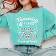 Christmas Candy Cane Work Of Heart Fourth 4th Grade Teacher Comfort Colors Sweatshirt Chalky Mint Christmas Candy Cane Work Of Heart Fourth 4th Grade Teacher Comfort Colors Sweatshirt Chalky Mint